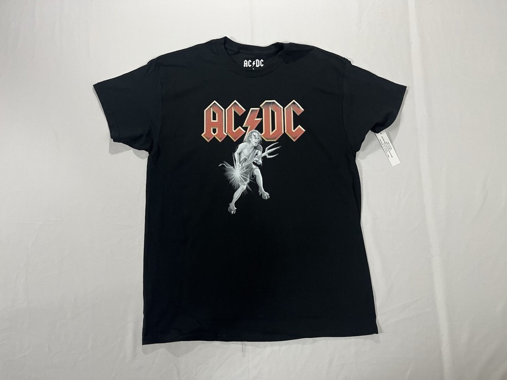AC/DC Black Heavy Metal Band Tour Tee Large Brand New With Tags-image