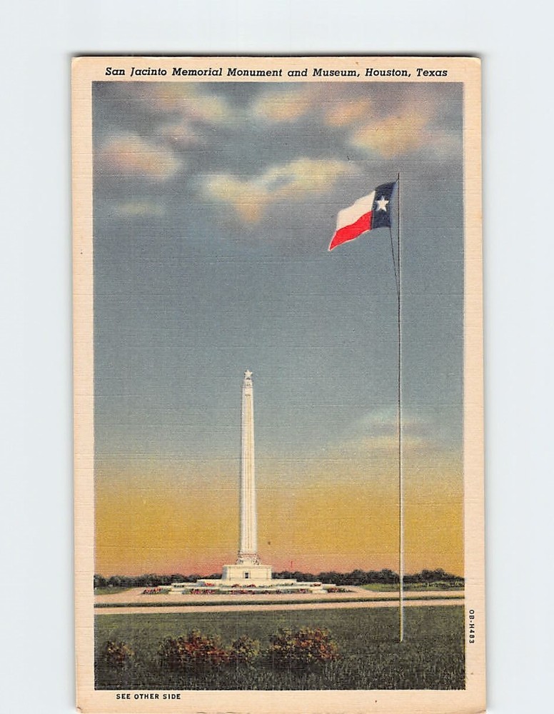 Postcard San Jacinto Memorial Monument & Museum Houston Texas USA
