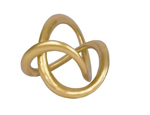 Modern Geometric Sculpture Knot Statue Decor Tabletop Sculpture and Round Gold