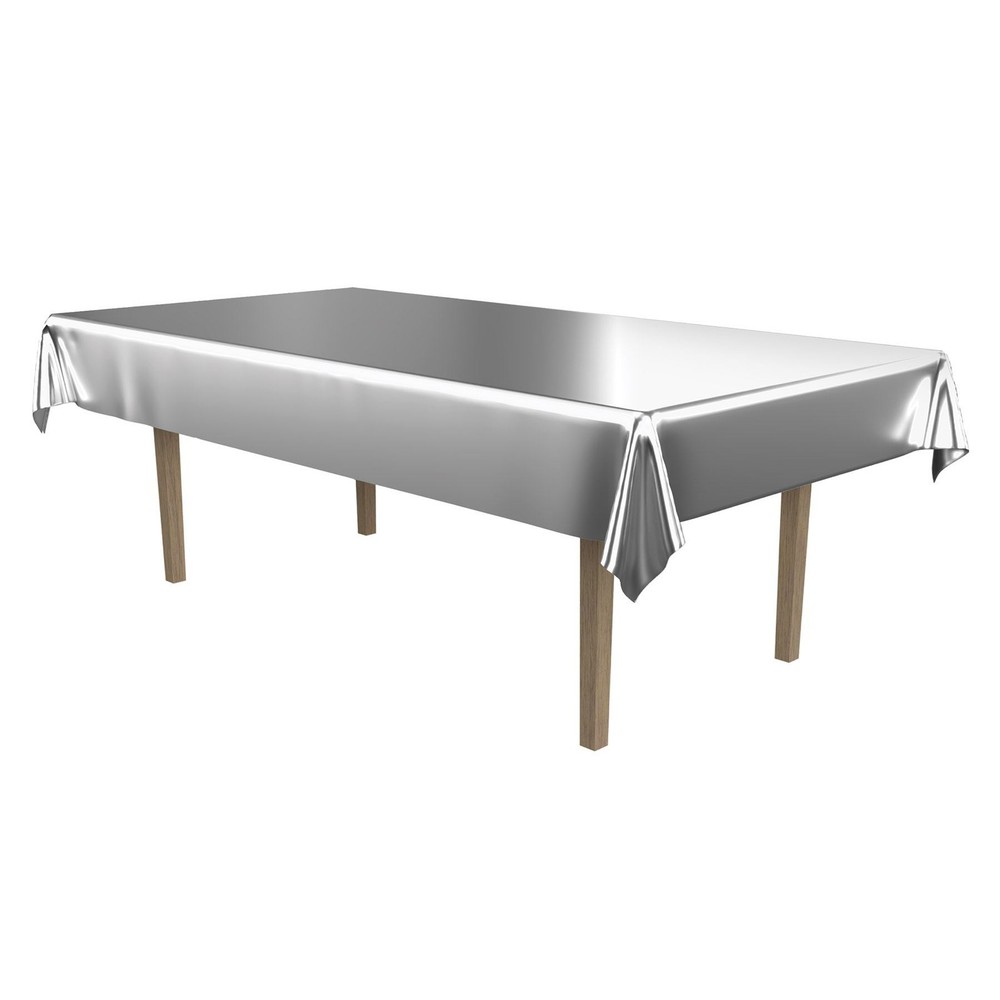 Beistle Silver Metallic Rectangular Tablecover - General Occasion | Party