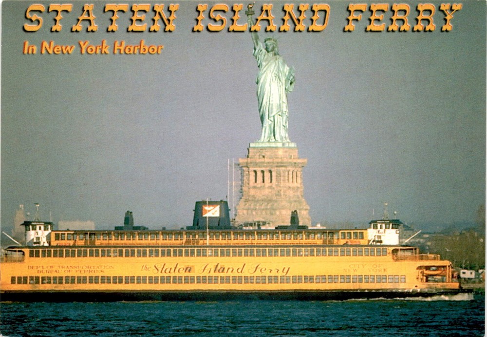 Staten Island Ferry, New York Harbor, Department of Transportation, Postcard