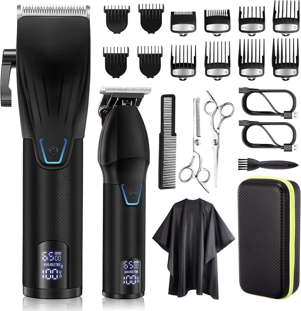 Professional Hair Clipper and Trimmer Set, Cordless Barber Kit