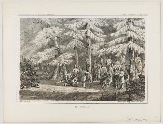 Photo:Nez Perce Indians Isaac I. Stevens 1860s Survey Expedition Meeting