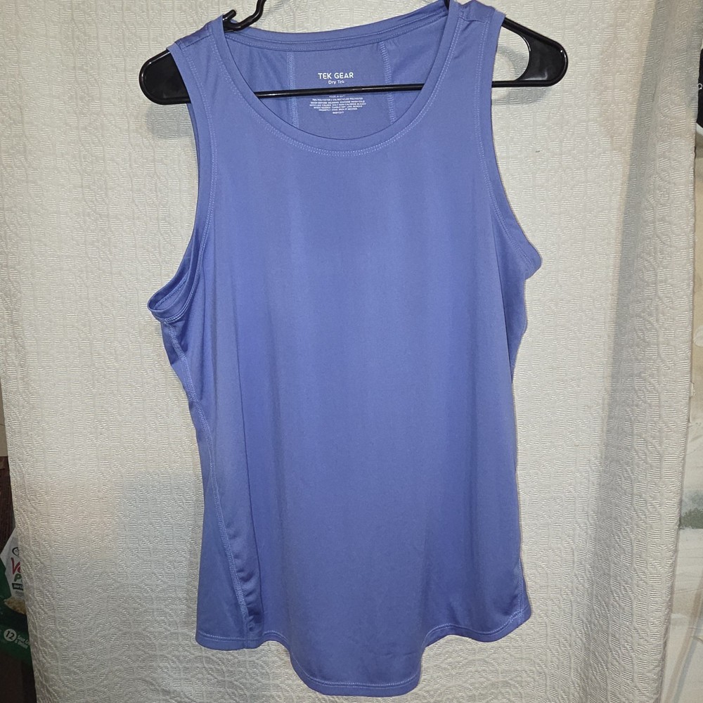 Tek Gear Dry Tek Women's Purple Tank Top L Scoop Neck Stretch Sleeveless