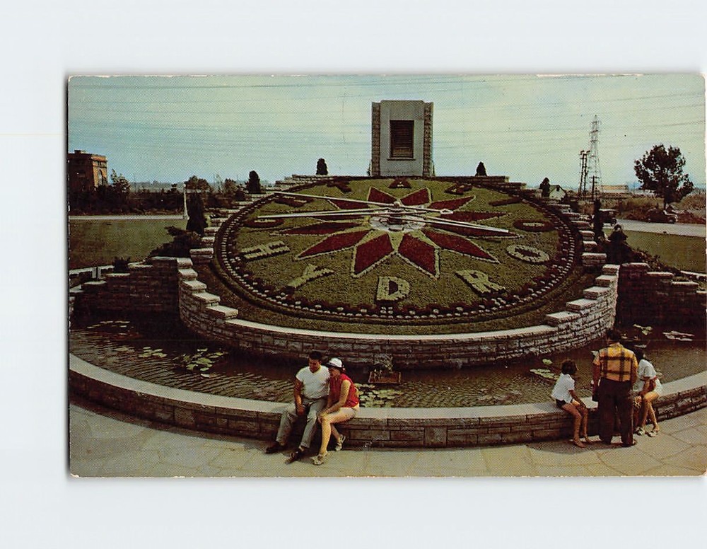 Postcard Ontario Hydro Floral Clock Niagara Falls Ontario Canada