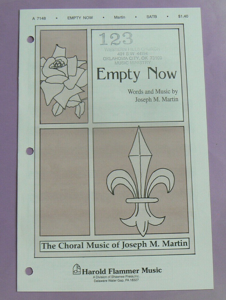 Empty Now,Joseph M.Martin/Harold Flammer 1997 sheet music SATB (Time 4 Alleluia)