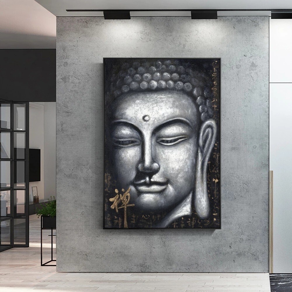 Serene Buddha Meditation Canvas Art for Calming Buddhist Home Decor