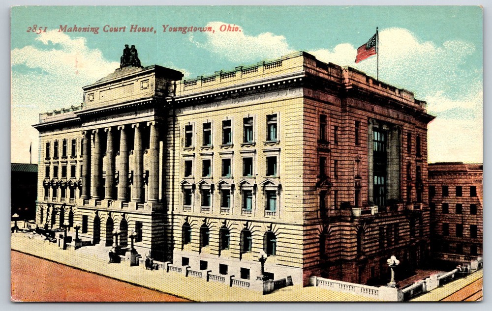 Youngstown Ohio~Mahoning Court House Bldg Exterior View~Pub Hamm Vtg Postcard