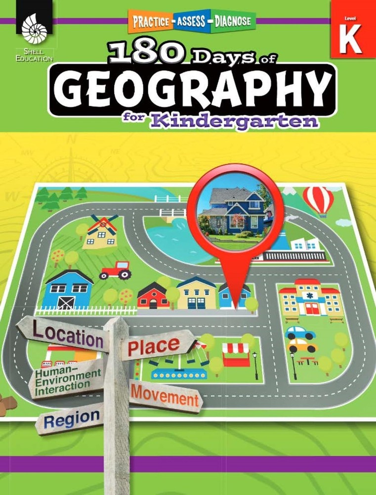 180 Days™: Social Studies, Geography for Kindergarten Practice Workbook fo...