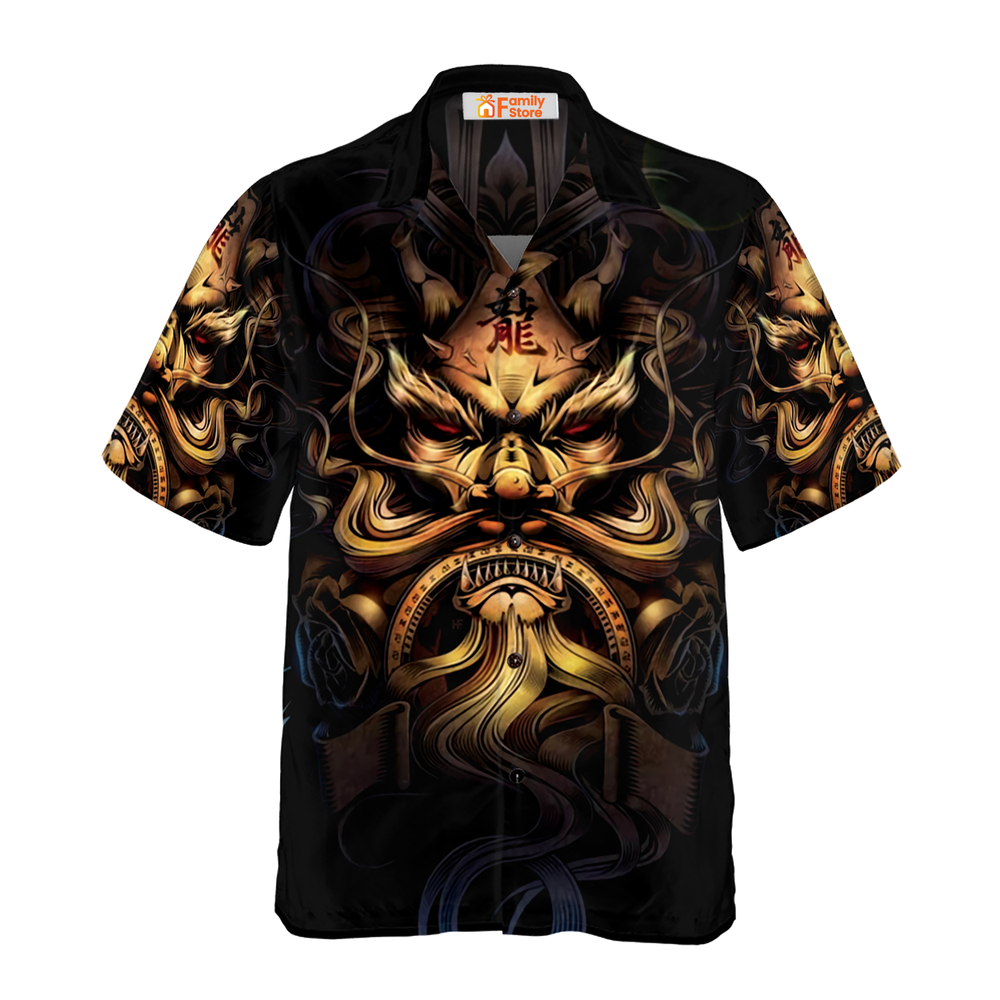 Vibrant Japanese Dragon Design Hawaiian Shirt for Men