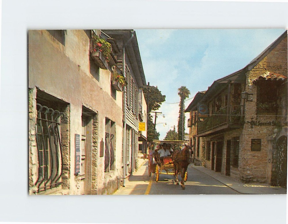 Postcard Quaint Old St. George Street St. Augustine Florida USA