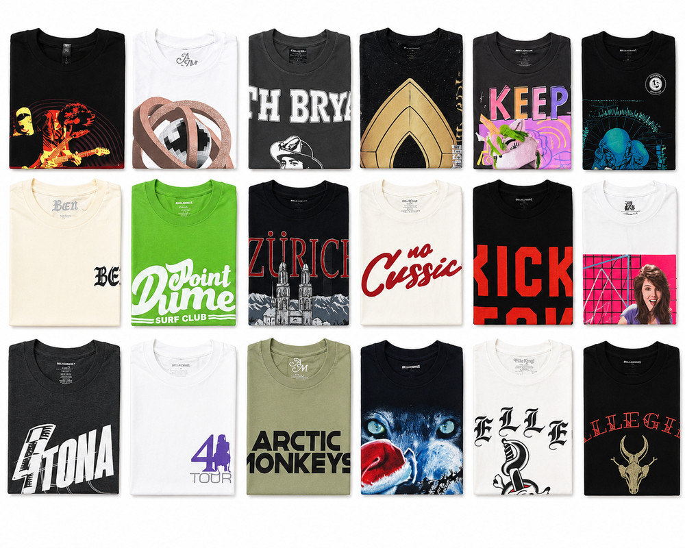 Lot of 5 Men's Graphic T-Shirts Random Mixed Vintage Concert Tour Streetwear New