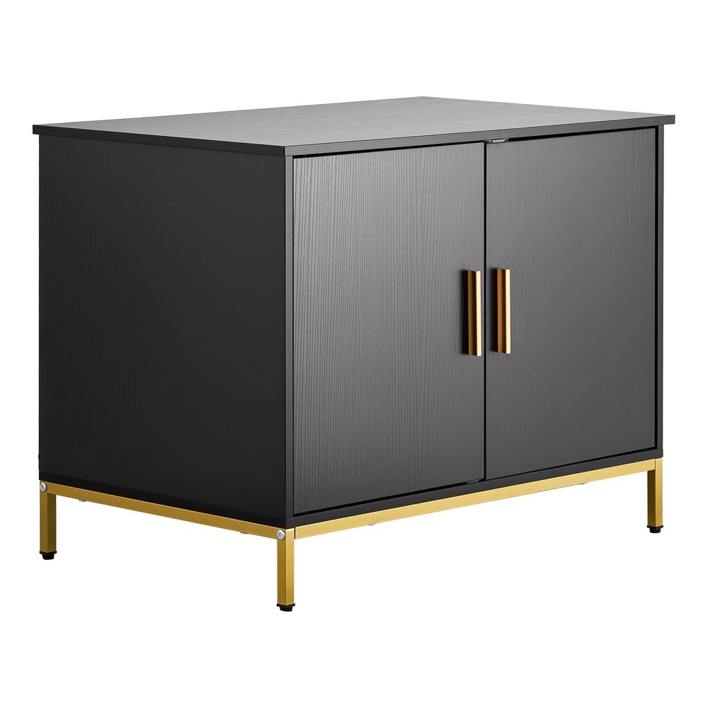 Uimoso 27.6 in Cat Litter Box Enclosure Cabinet with Metal Legs