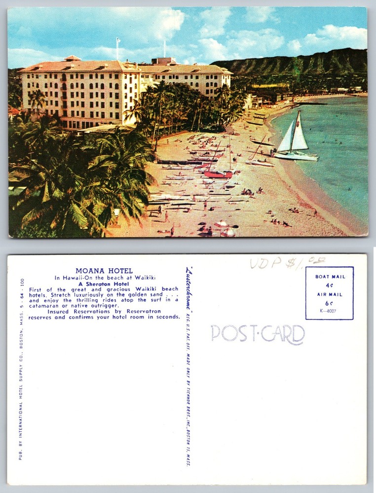 Moana Hotel Waikiki Beach Honolulu Hawaii Postcard