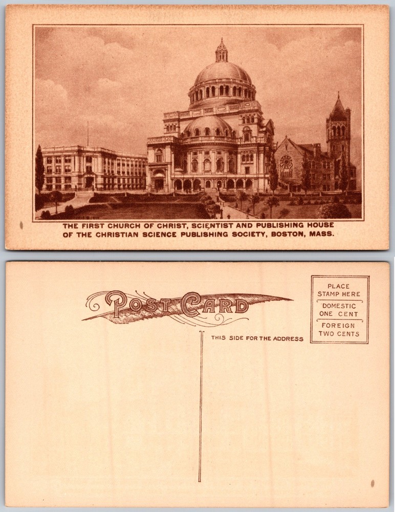 First Church Christian Science Dome Boston MA Postcard