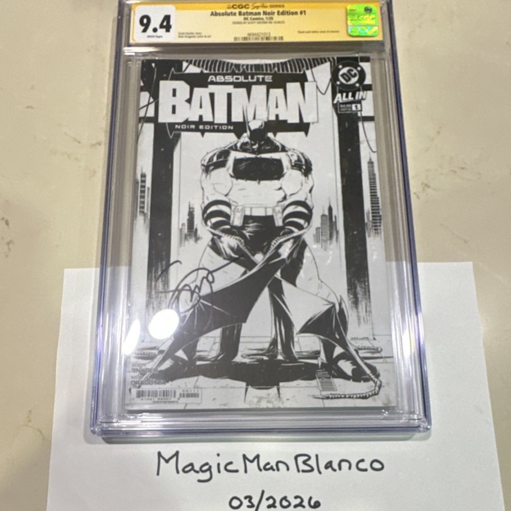 DC Comics Absolute Batman Noir Edition 1 1st Print CGC 9.4 Signed Snyder Variant