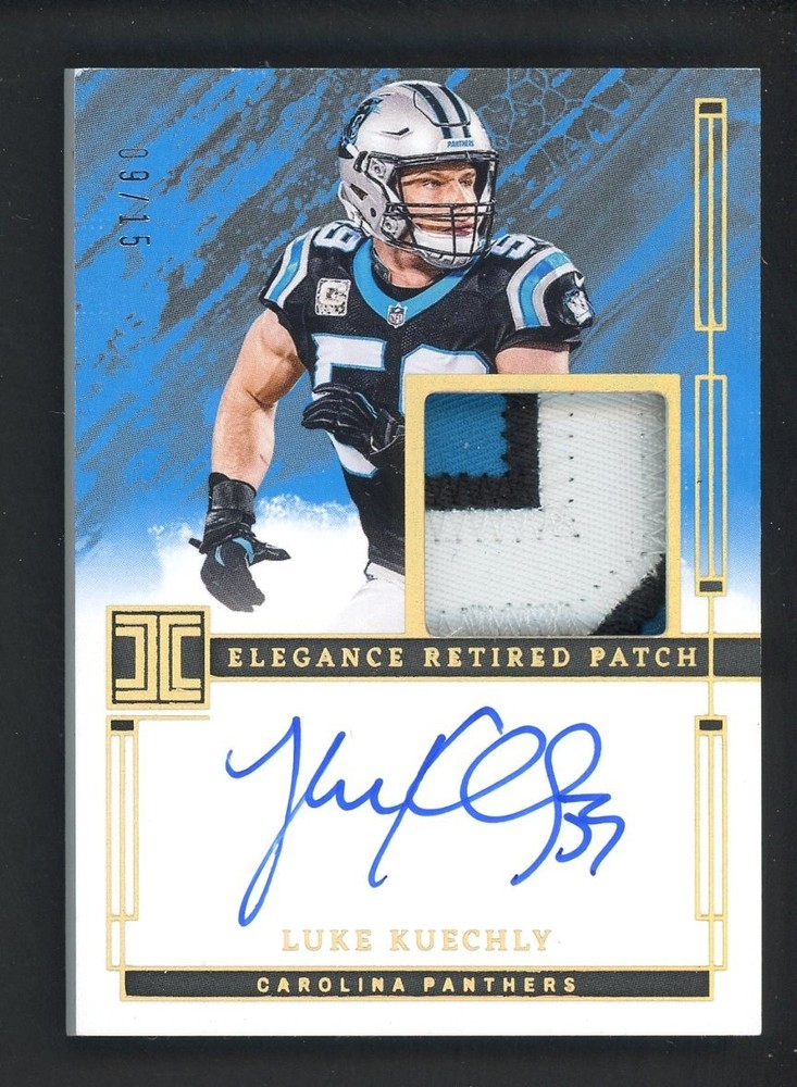 2024 Impeccable Elegance Retired Gold Luke Kuechly 3-Color Patch AUTO /15PROBSTEIN is actively accepting consignments !!