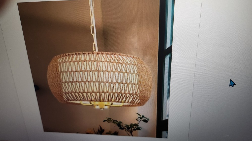 Boho Farmhouse Rattan Chandelier 18.9