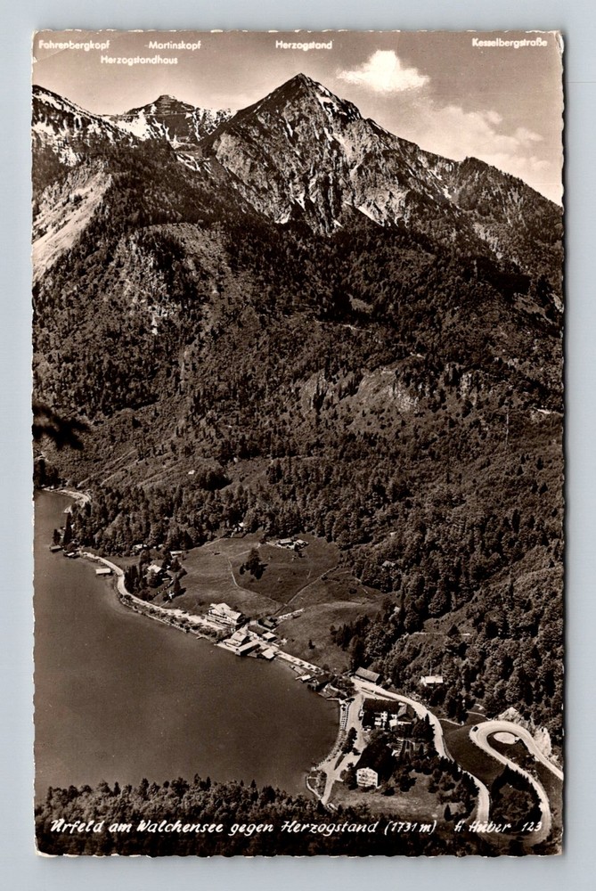 Germany- Bavaria Pictuesque Alps Village On Lake Walchensee Old Vintage Postcard