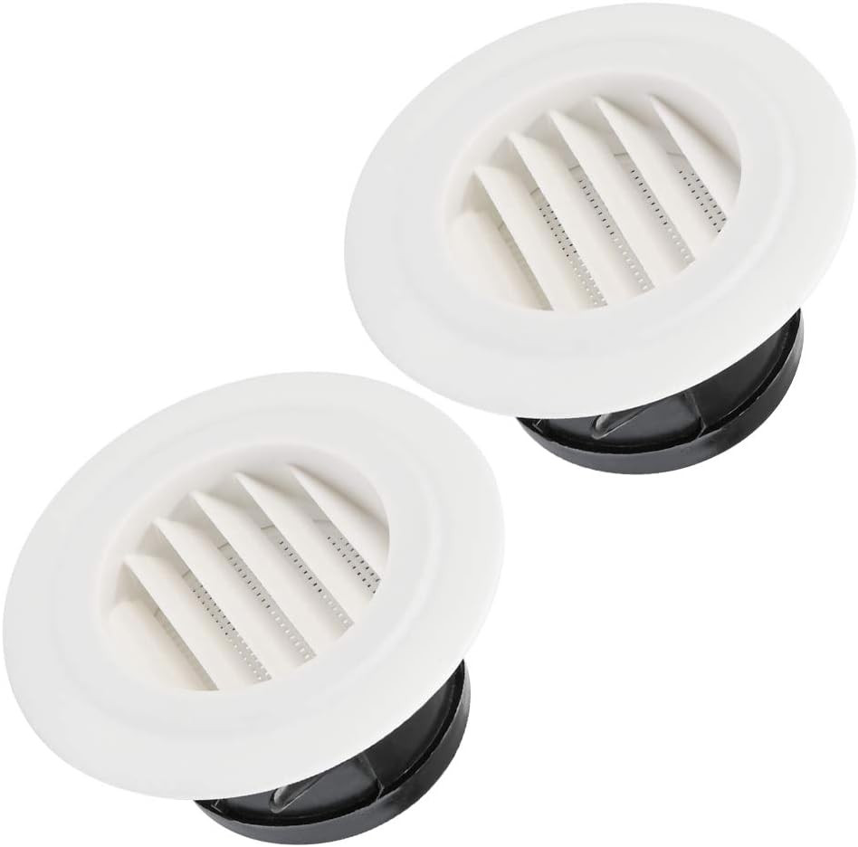 3'' Air Vent Louver, round Air Vent ABS Louver Grille Cover White Soffit Vent wi