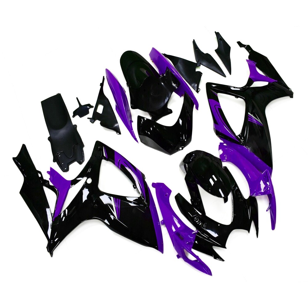 Purple Black Fairings For Suzuki GSXR600 GSXR750 06 07 Fairing Kit ABS Bodywork