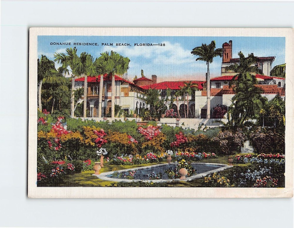 Postcard Rasmussen-Donahue Residence Palm Beach Florida USA