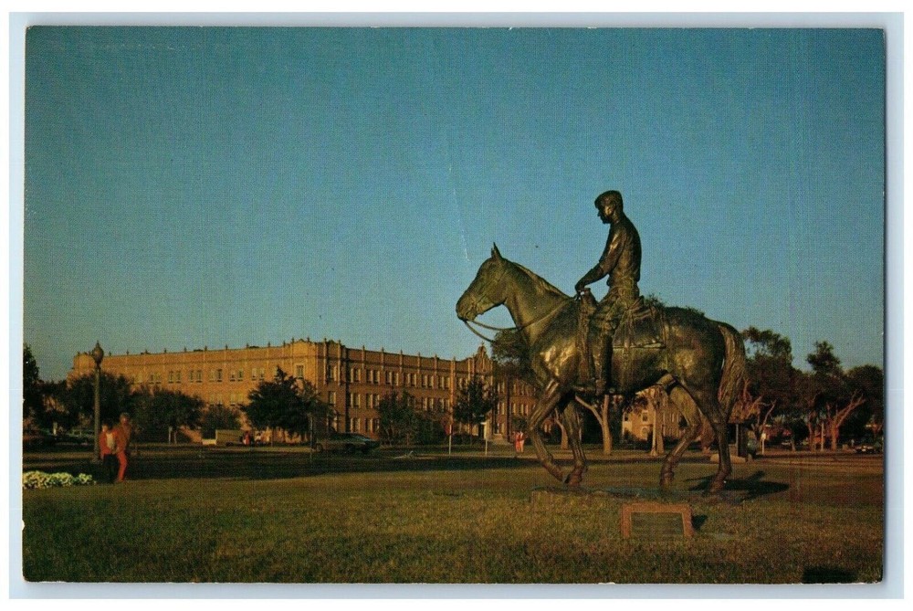 1960 Riding Sunset Texas Tech University Lubbock Electra Waggoner Texas Postcard
