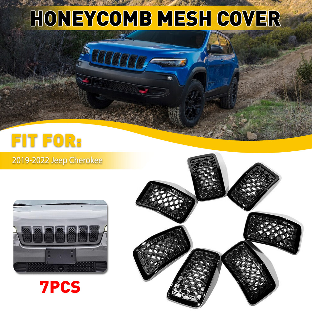 Fits Jeep Cherokee 2019-2022 Black Front Mesh Inserts Grille Frame Accessories