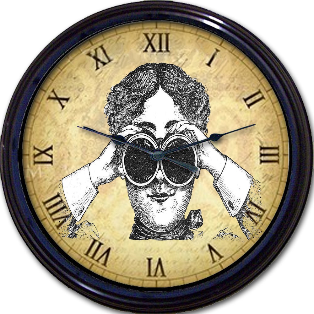 Steampunk Hibbard & Ajax Binoculars Wall Clock Victorian Goth Gothic Vintage
