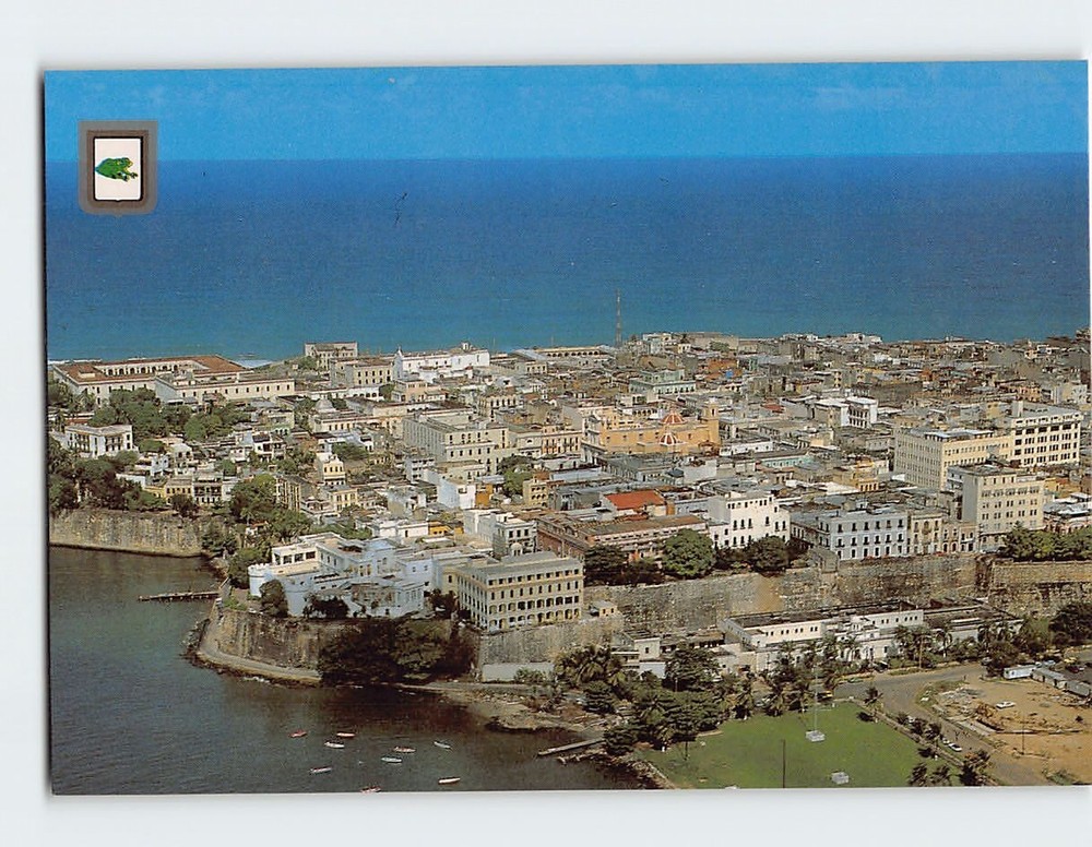 Postcard Aerial View Old San Juan Puerto Rico USA