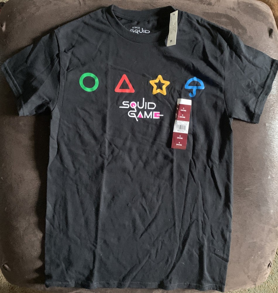 Netflix Squid Game Black T-Shirt Adult Size Small New With Tags
