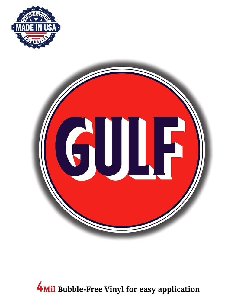 GULF OIL 1960 LOGO VINYL DECAL STICKER CAR TRUCK BUMPER 4MIL BUBBLE FREE US MADE