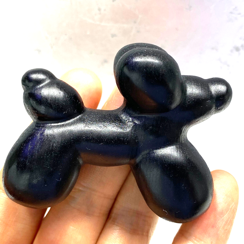 TOP Natural obsidian Quartz dog skull hand carved crystal reiki healing 1PC