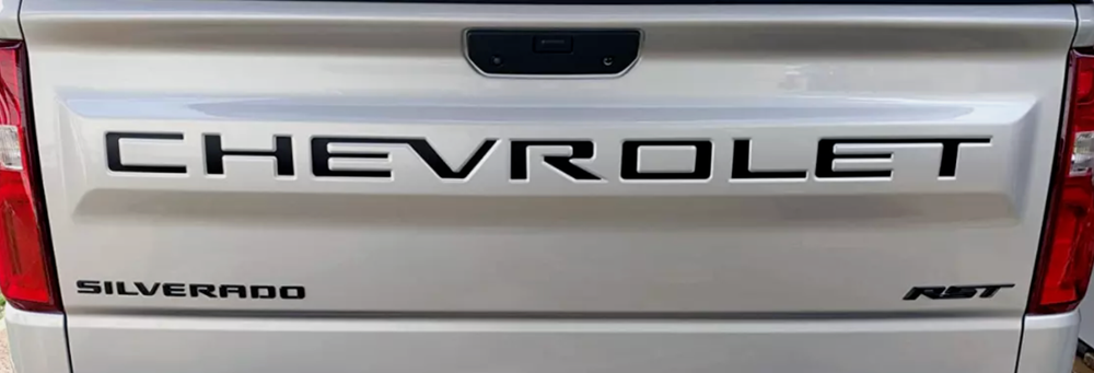 VINYL: Matte Black Tailgate Letters Chevrolet Silverado 19-25