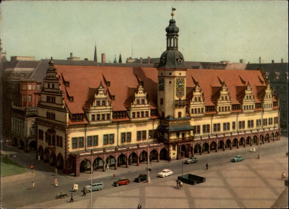 Old City Hall Leipzig Saxony Germany vintage postcard m948