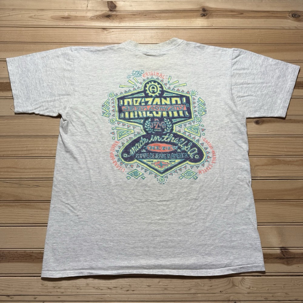 Vintage 90s Arizona Jeans Jean Company Made In USA Neon Surf Graphic Shirt - XL