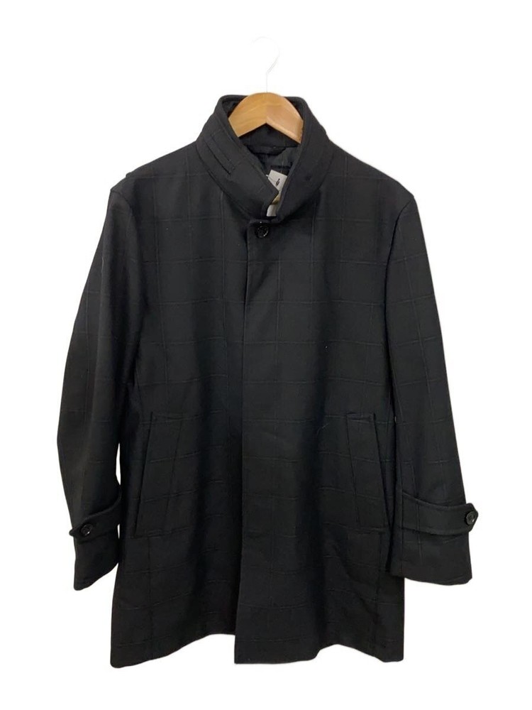 Regal Stainless Steel Collar Coat/S/Polyester/Blk/Check/271438 1599