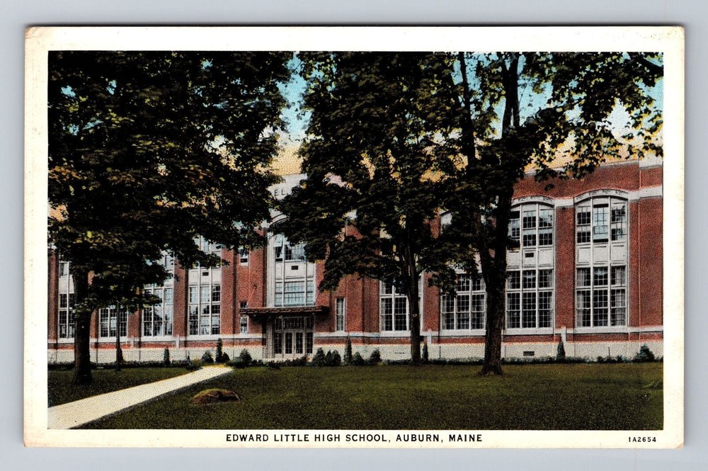 Maine ME Auburn Edward Little High School Vintage Postcard