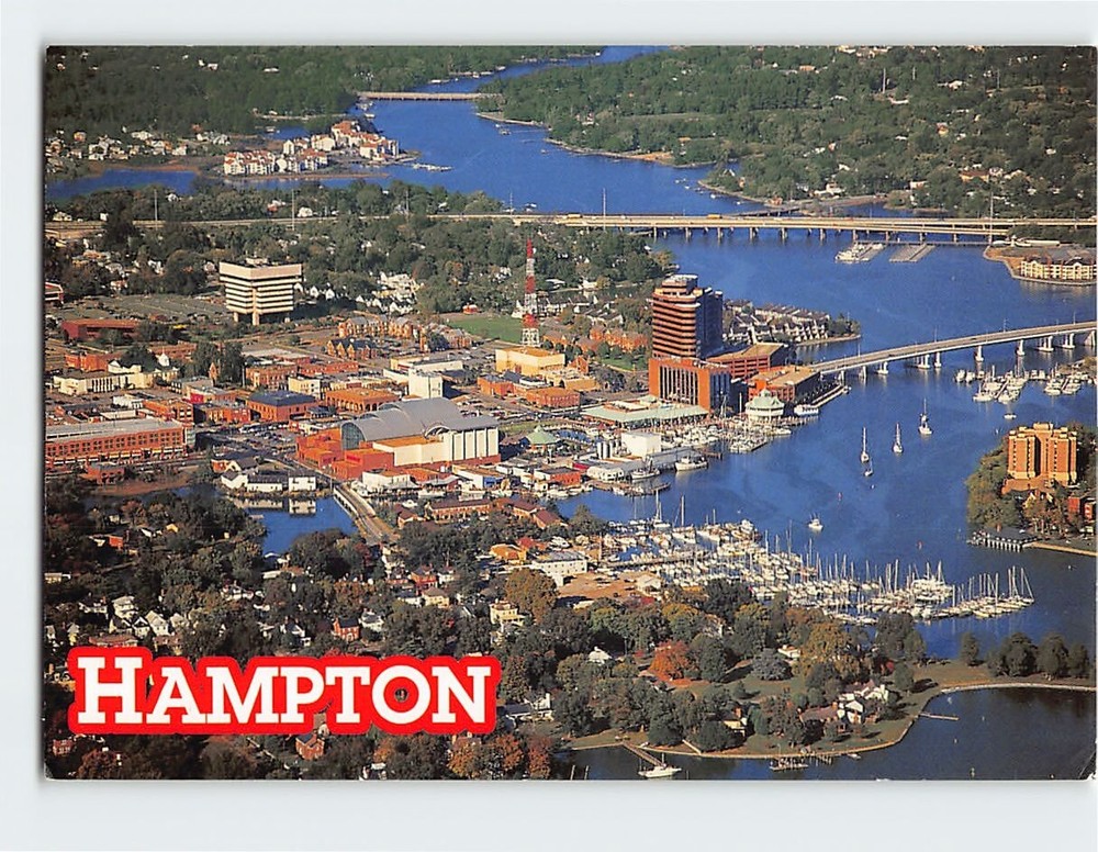 Postcard Aerial View of Hampton Virginia USA