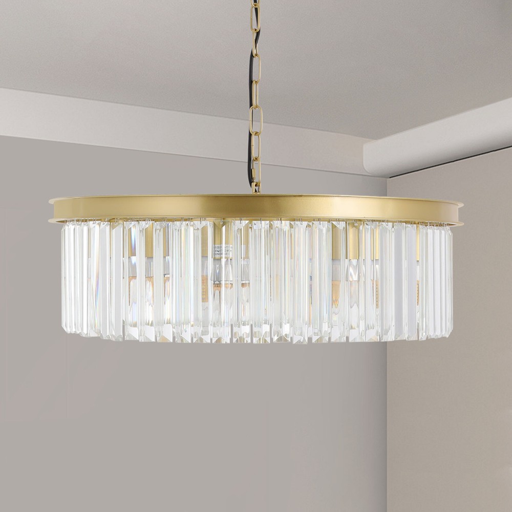 E12 Modern Luxury Crystal Chandelier Ceiling Light Fixture