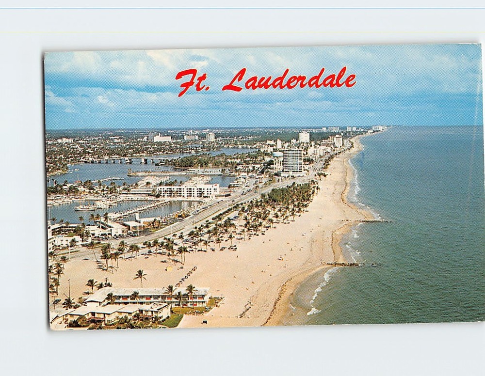 Postcard Aerial View Fort Lauderdale Florida USA