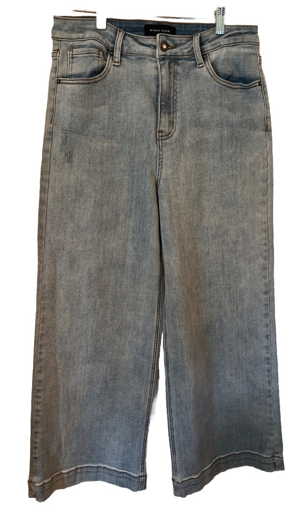 Risen Jeans Light Blue Wash High Rise Wide Leg Denim Women’s Size 29 | 9