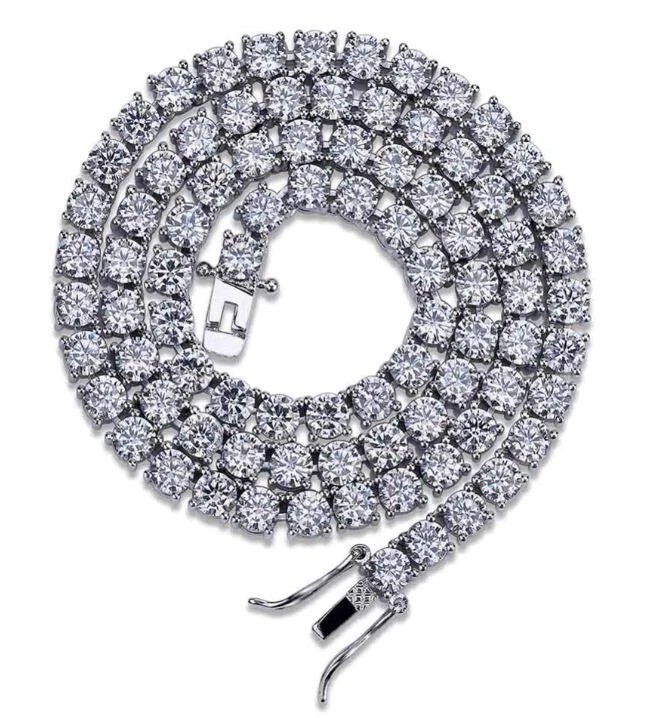 16Ct Lab-Grown Diamond Tennis Necklace in 14K White Gold 20 Inch