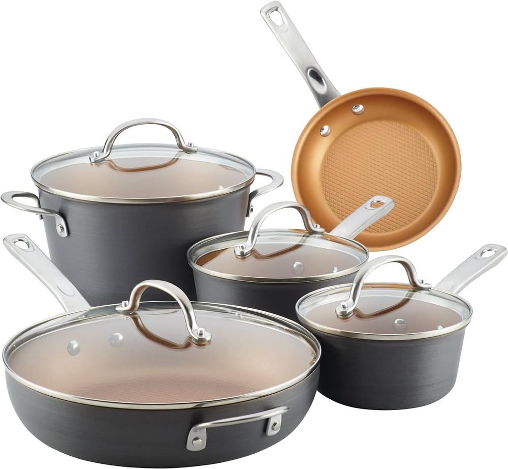 Home Collection Hard Anodized Nonstick Cookware Pots and Pans Set,