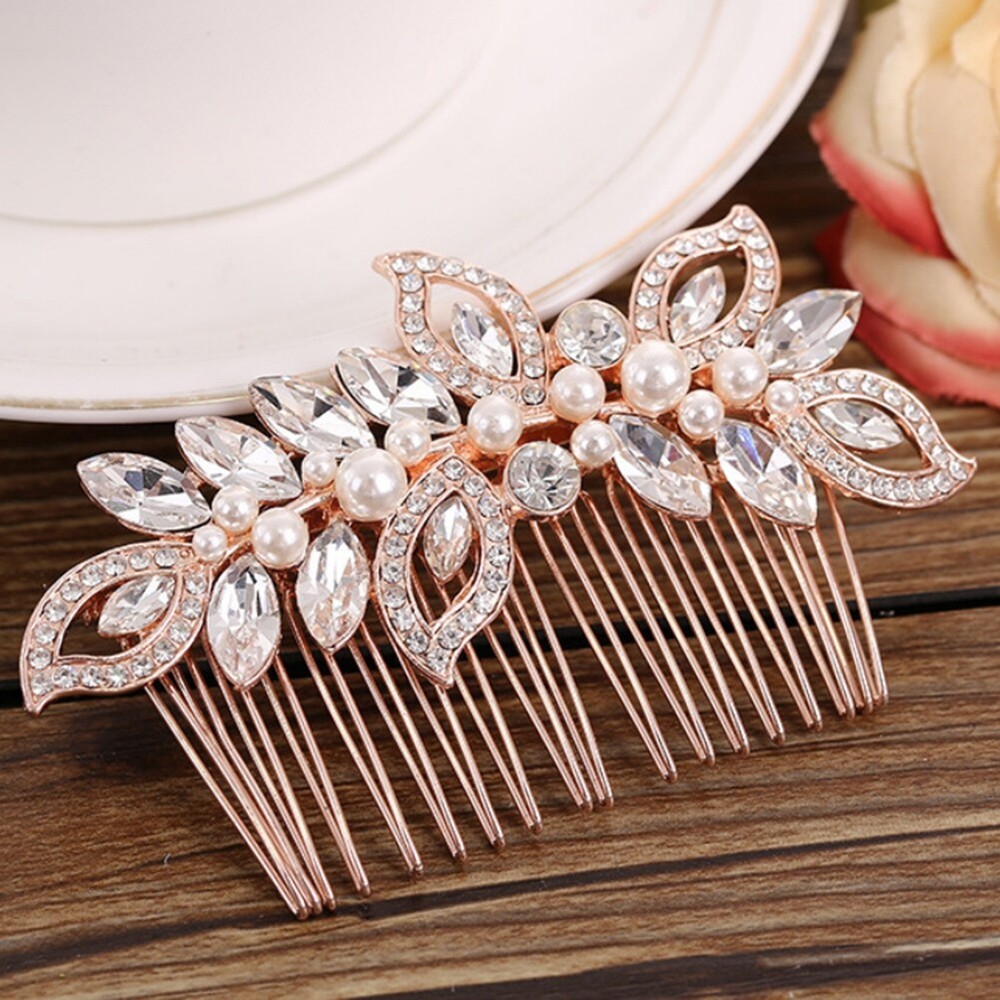 Women Hair Comb Pins Clip Slide Pearl Rhinestone Bridal Wedding Hair Accessories
