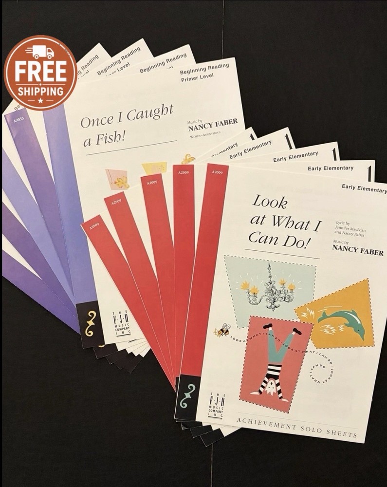 Faber Beginner Elementary Piano Sheet Music, Teaching Lot of 10 - 2 Titles