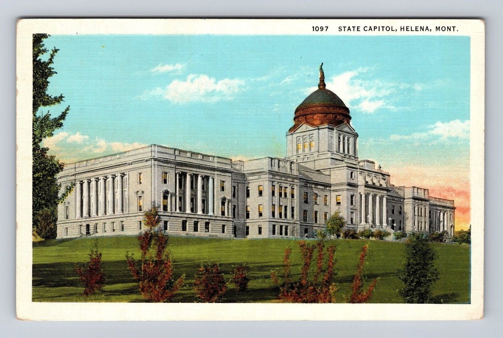 Helena MT-Montana, State Capitol, Antique, Vintage Souvenir Postcard