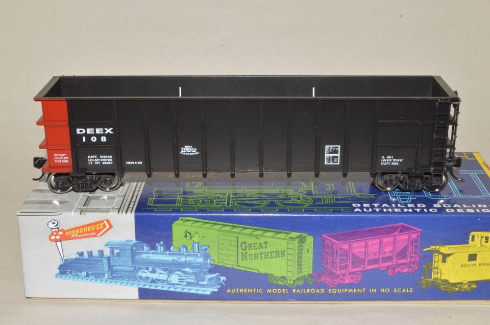 HO scale Roundhouse Detroit Edison 50' Thrall coal gondola car train MW KD's