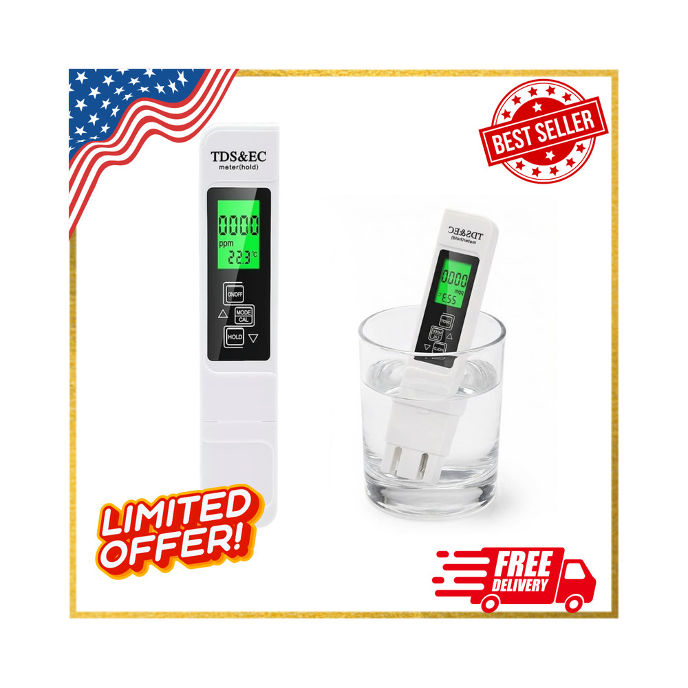 4 in 1 TDS Meter Digital Water Tester - Accurate and Reliable TDS EC & Temp USA*