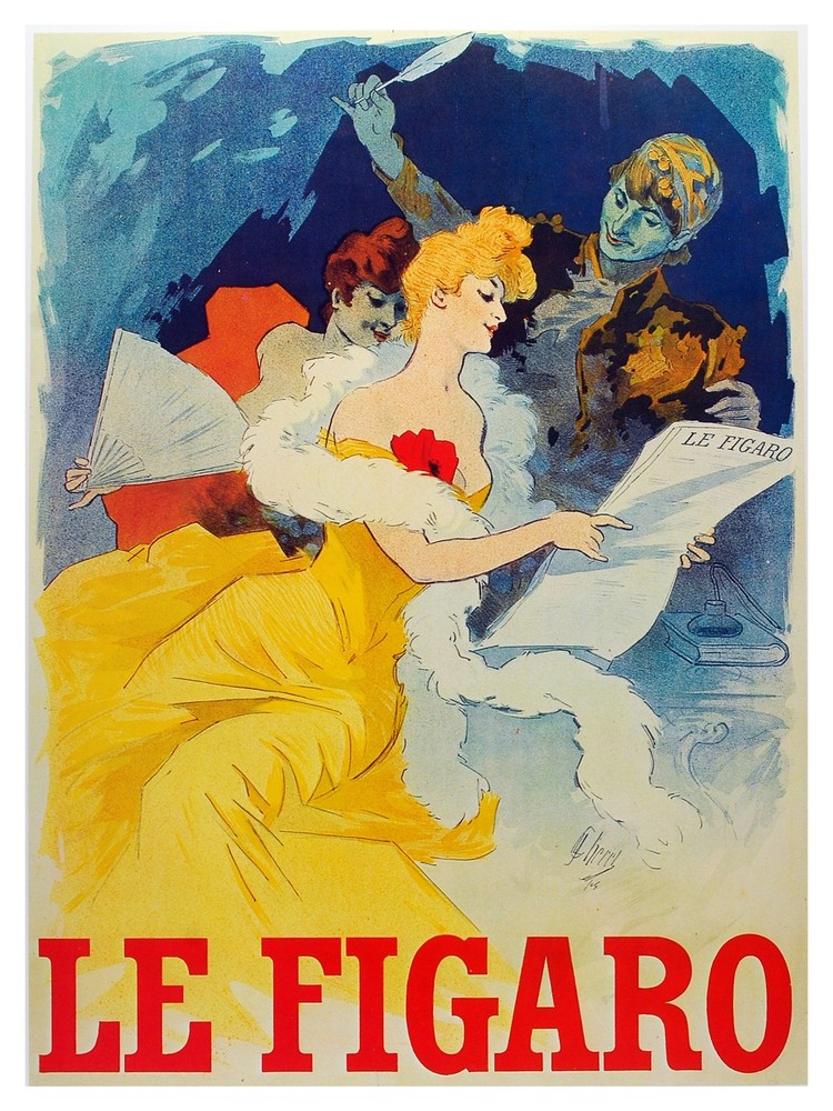 Le figaro Italian nouveau wall Decoration. Graphic Interior Art design. 3240